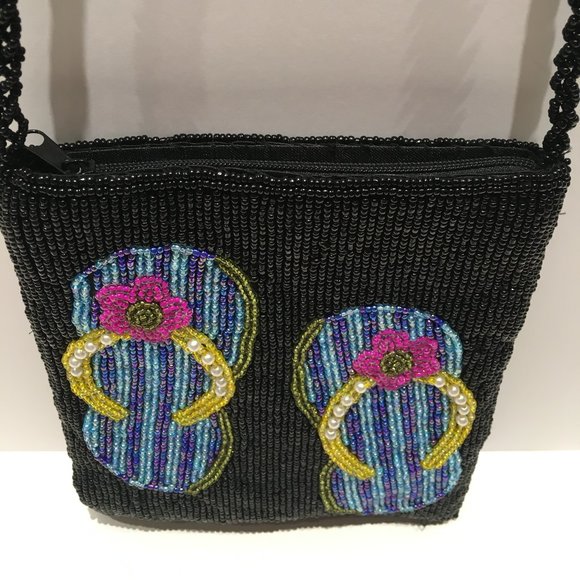 BEADED FLIP FLOP CROSS BODY BAG - Picture 7 of 15
